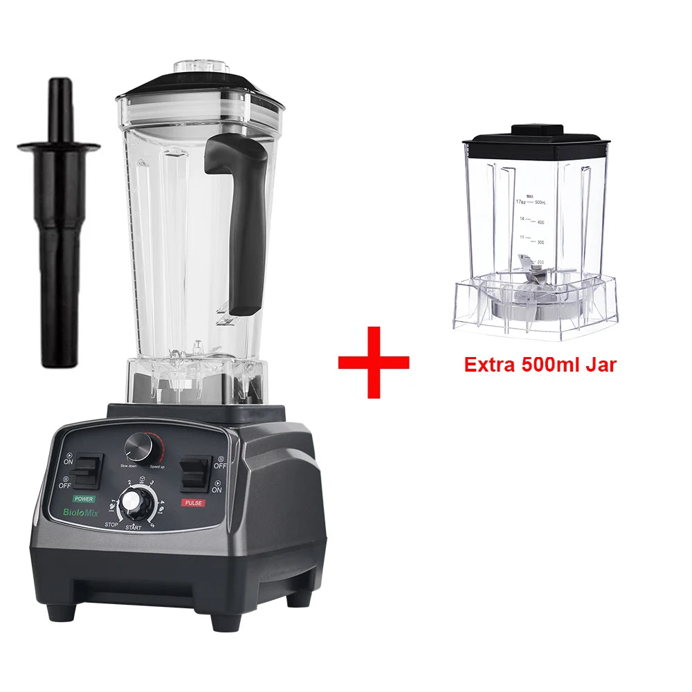 BioloMix 3HP 2200W Heavy Duty Commercial Grade Blender With BPA Free 2L Jar
