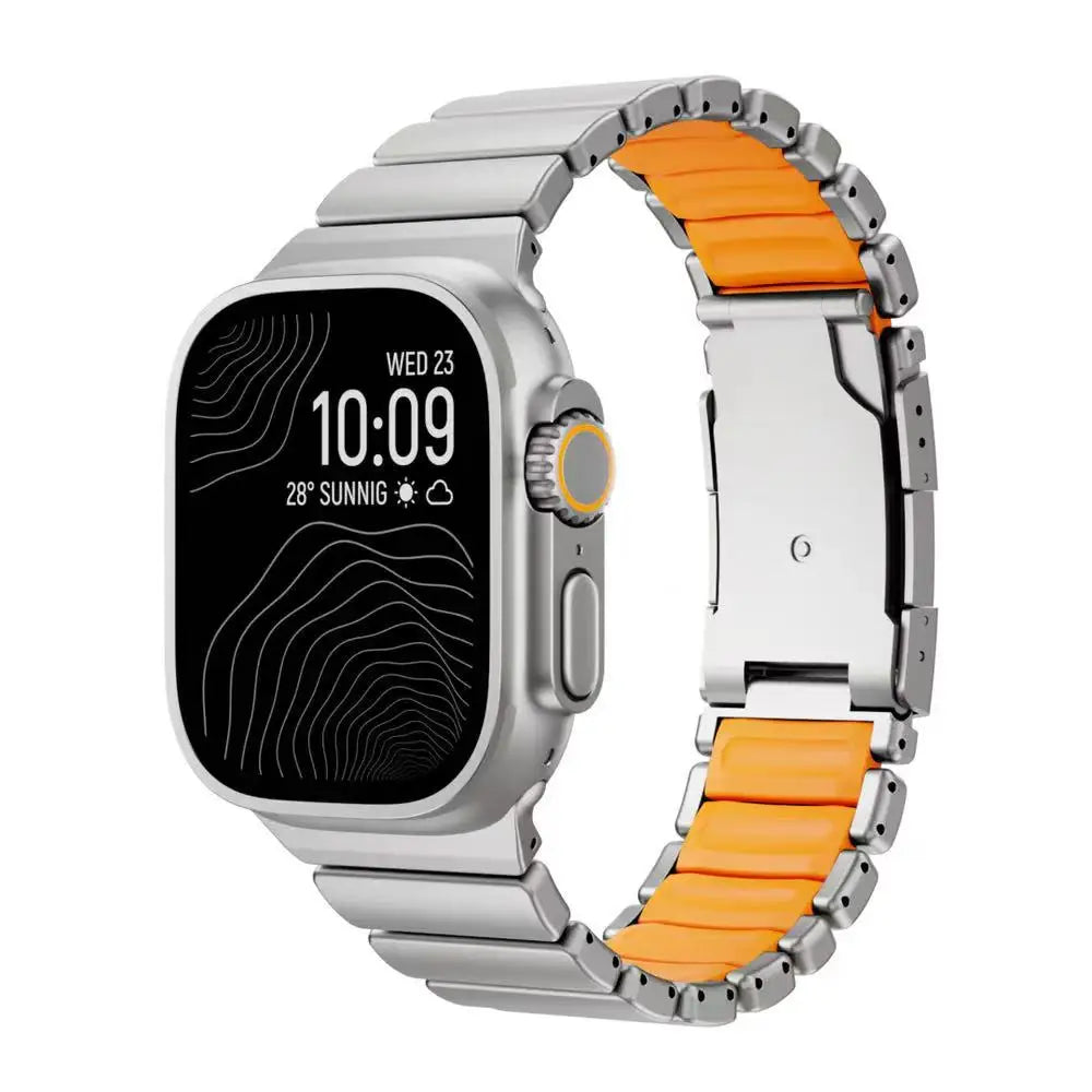 Luxury Titanium Strap for Apple Watch Ultra 3/2 49mm Series 11 10 46mm 45mm 44mm 42mm Or Silicone Bracelet For iwatch 9 8 7 6 SE 5