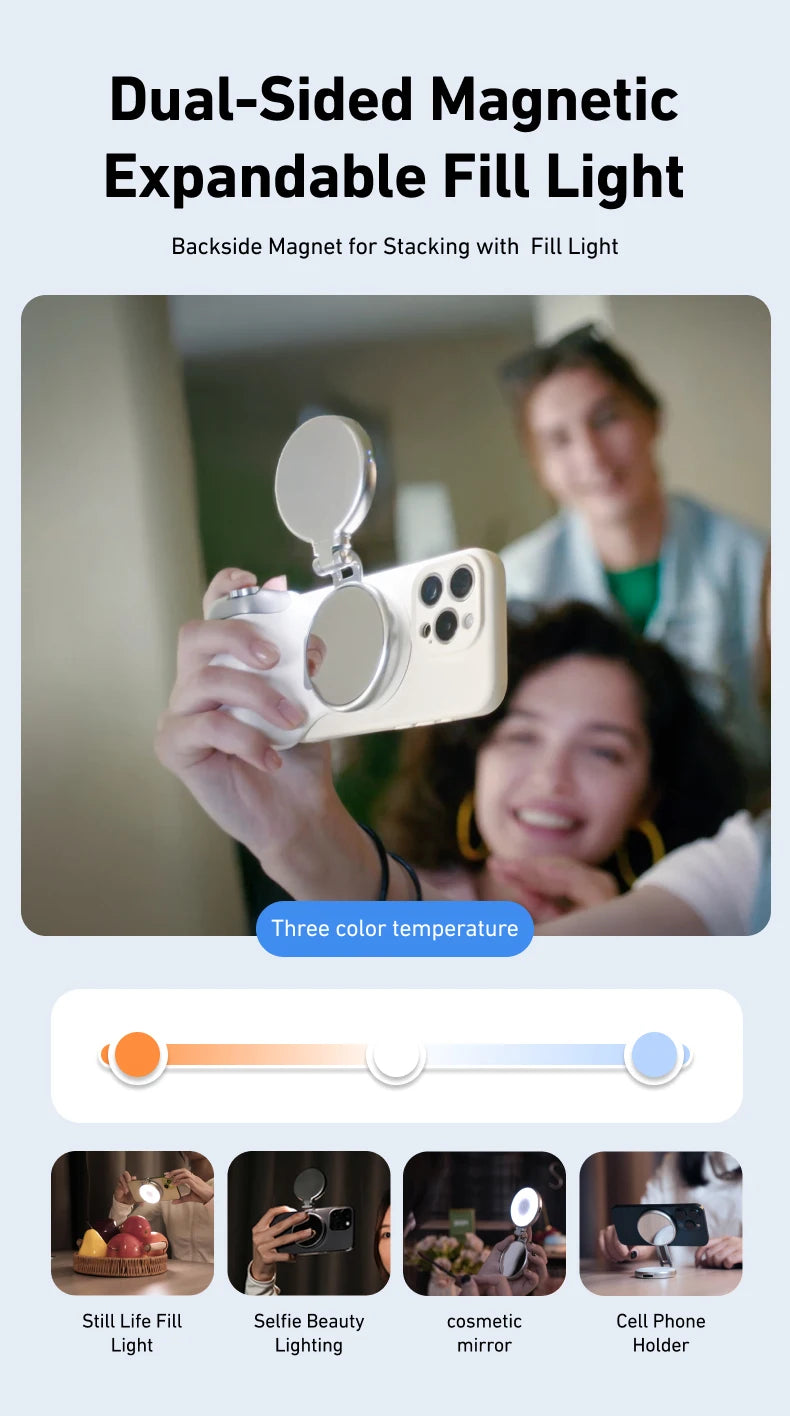 TELESIN Magnetic Phone Camera Holder With Remote Control For iPhone And Samsung