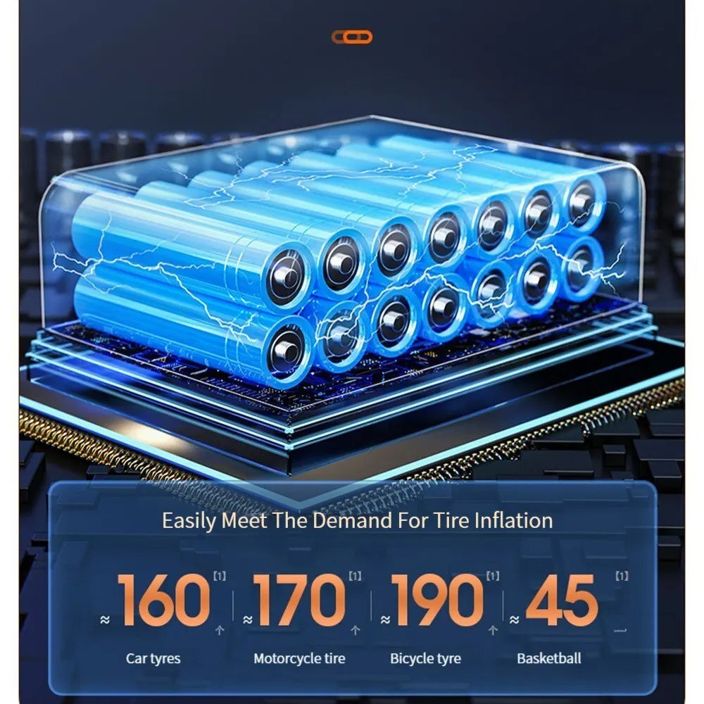 Wireless Car, Motorcycle Or Bicycle Air Compressor