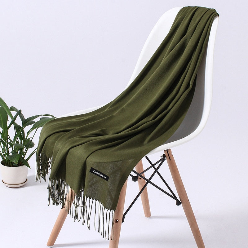 Women's cashmere shawl, hijab, warm scarf. 32 Foulard colors to pick from.