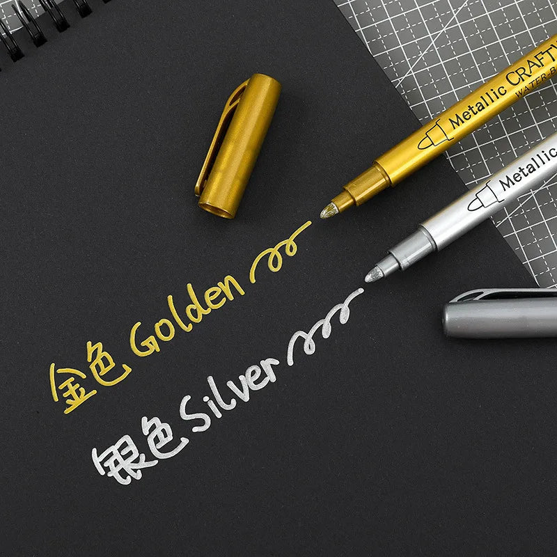 Gold Or Silver 2/1Pc  Metallic Permanent Art Marker