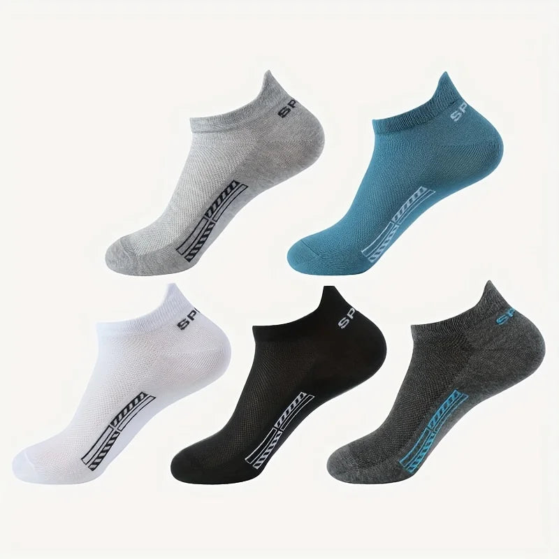5/10 Pairs Men Or Women's Cotton Mesh Ankle Sports Socks