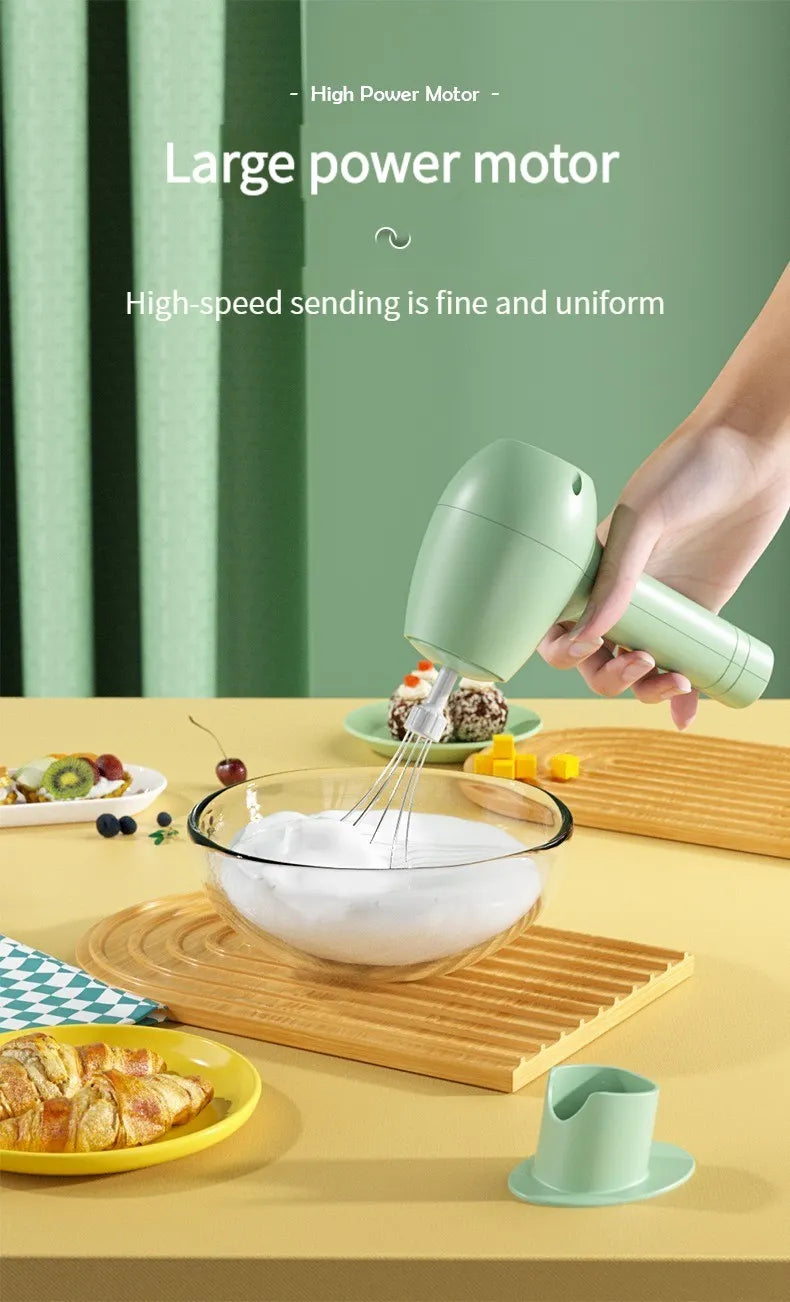 USB Charging Wireless Automatic 3 Speed Hand Food Mixer.