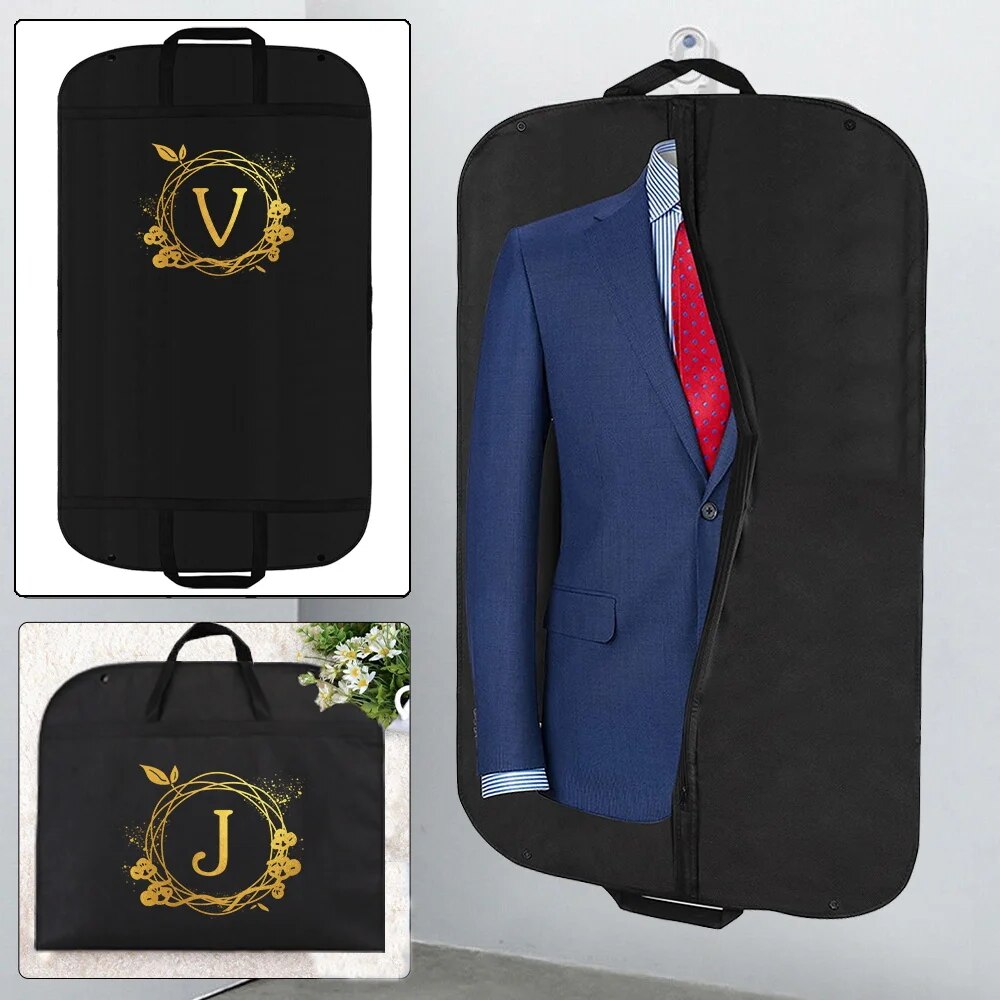 Dustproof Hanging Garment Bag With Monogram Decorative Wreath Initials