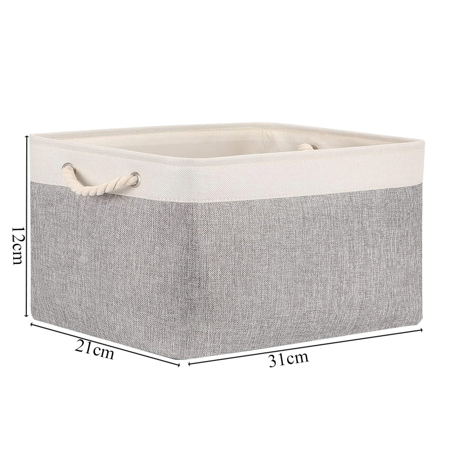 Cotton Linen Folding Storage Baskets.  Great For Organizing Kids Toys Or Laundry.