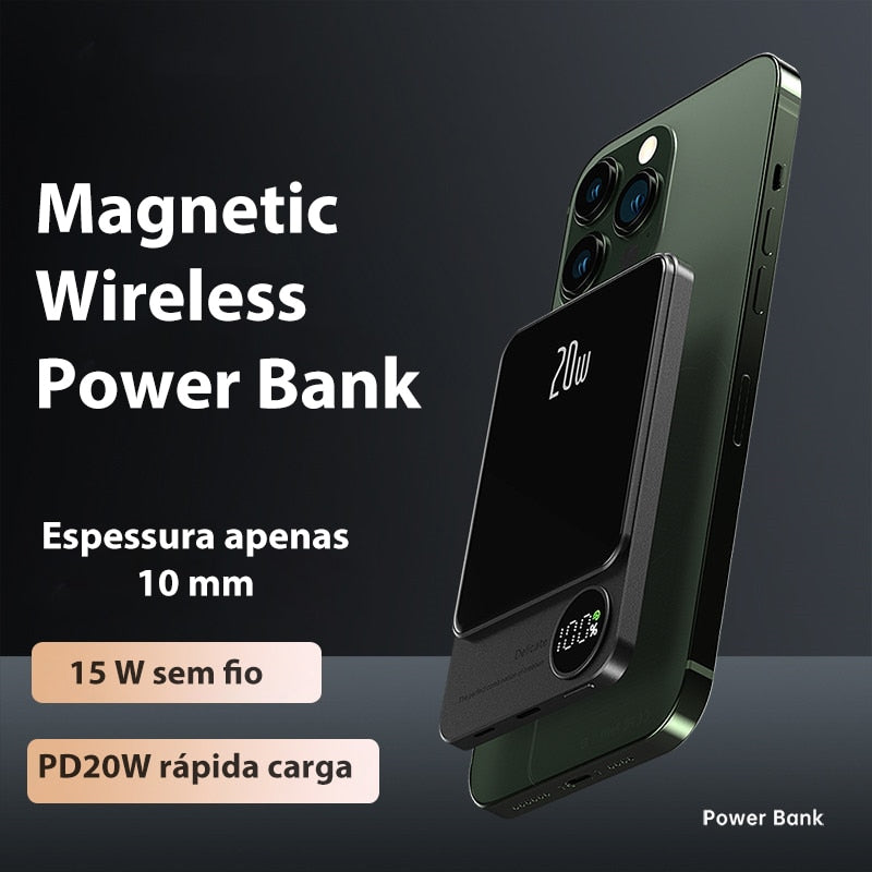 Wireless Power Bank Magnetic 10000mAh,Type C Fast Charger For iPhone 14 13 12 Xiaomi Samsung Magnetic safe Series