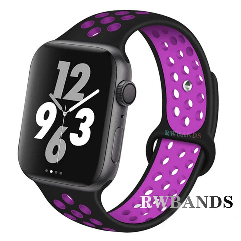 Sport Strap for Apple Watch Band 46mm 44mm 40mm 42-38-41mm 45mm Series 10 9 8 7 6 SE 5 3 Ultra 2 49mm