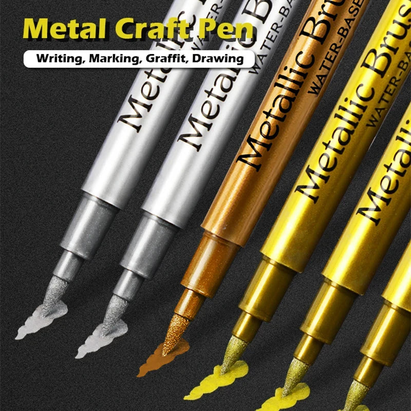 Gold Or Silver 2/1Pc  Metallic Permanent Art Marker