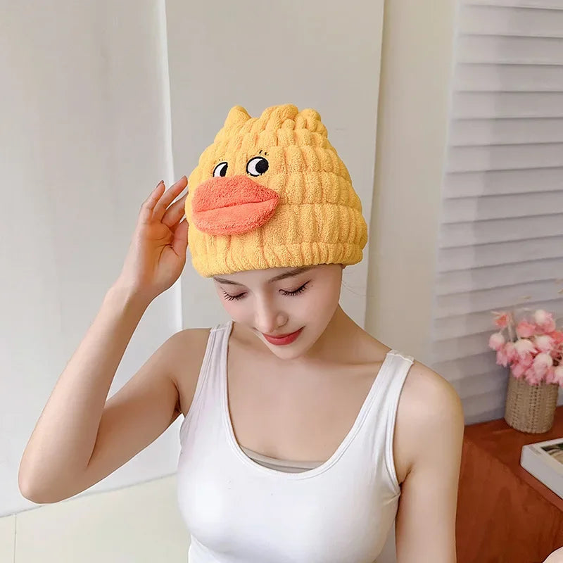 Children's Cute Animal Hair Dry Hat Towel