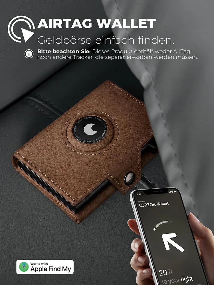 Men's Genuine Leather RFID Wallet With Coin Pocket