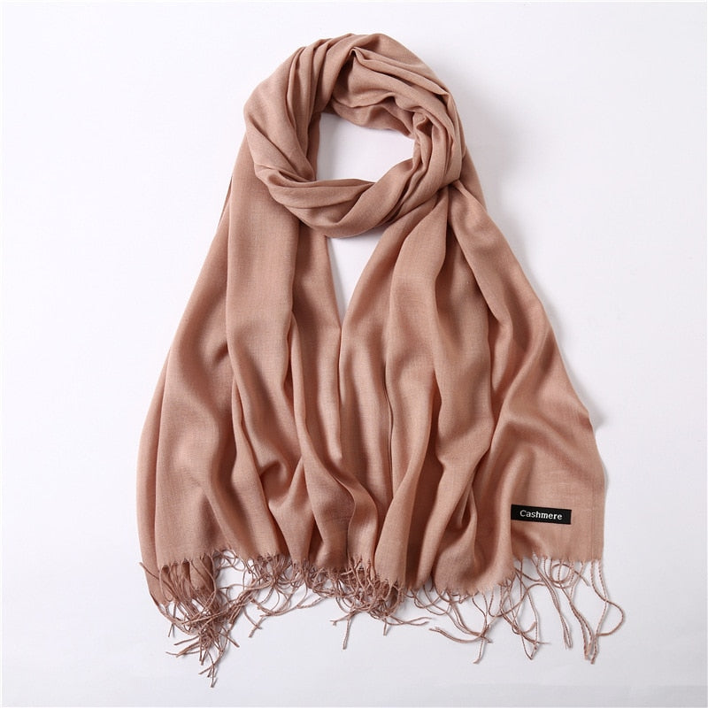 Women's cashmere shawl, hijab, warm scarf. 32 Foulard colors to pick from.