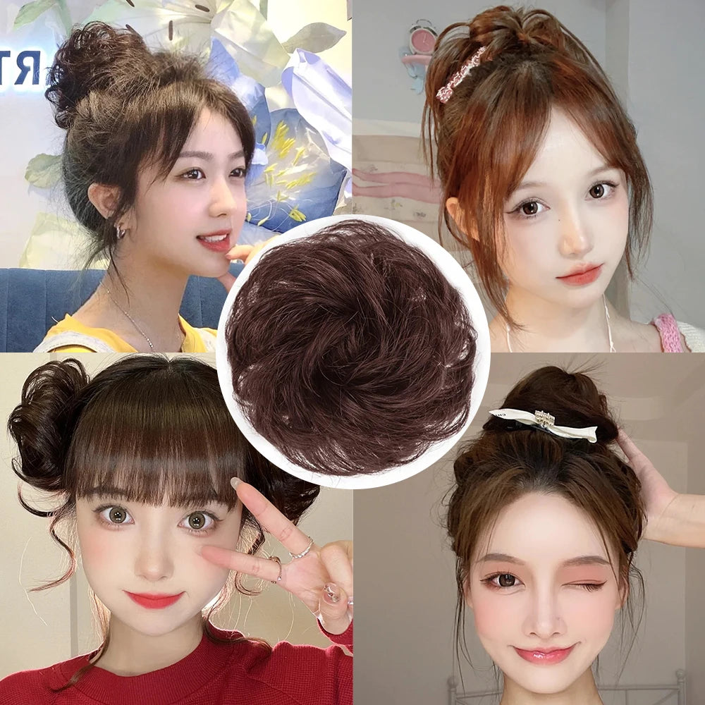 Seamless Synthetic Hair Ring Bun