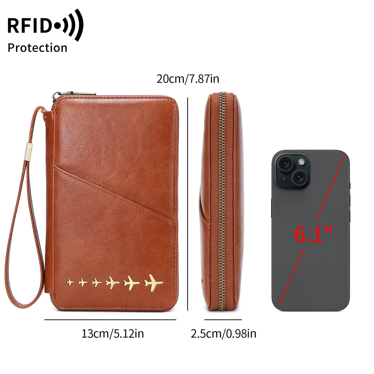 Women Or Men's RFID Multifunctional PU Leather Passport Wallet