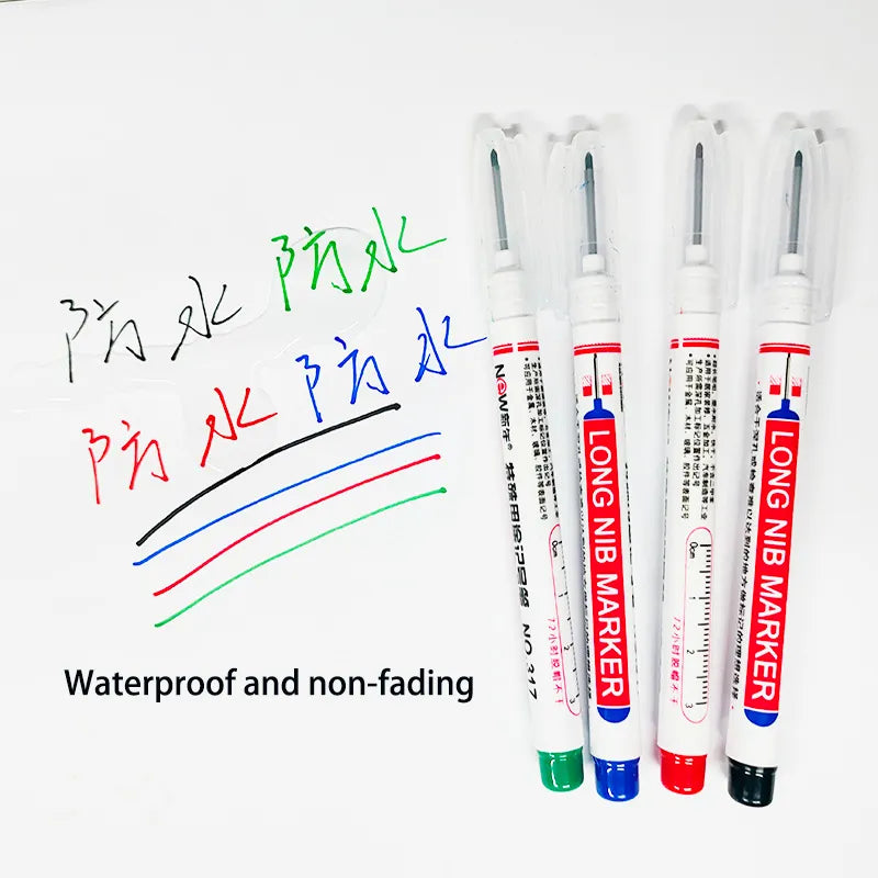 6Pcs/Set 20mm Waterproof, Long Nib Head Markers For Metal Or Woodworking.