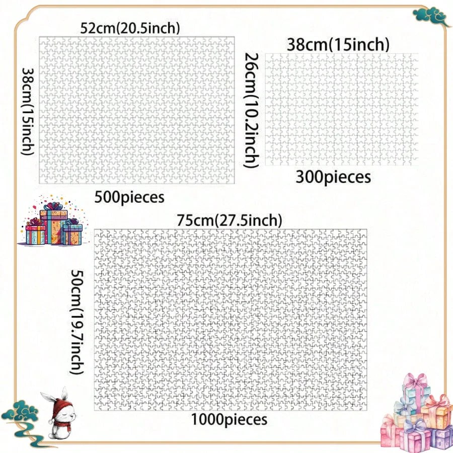 120/300/500/1000 House With Flowers in Mountains Wooden Puzzles