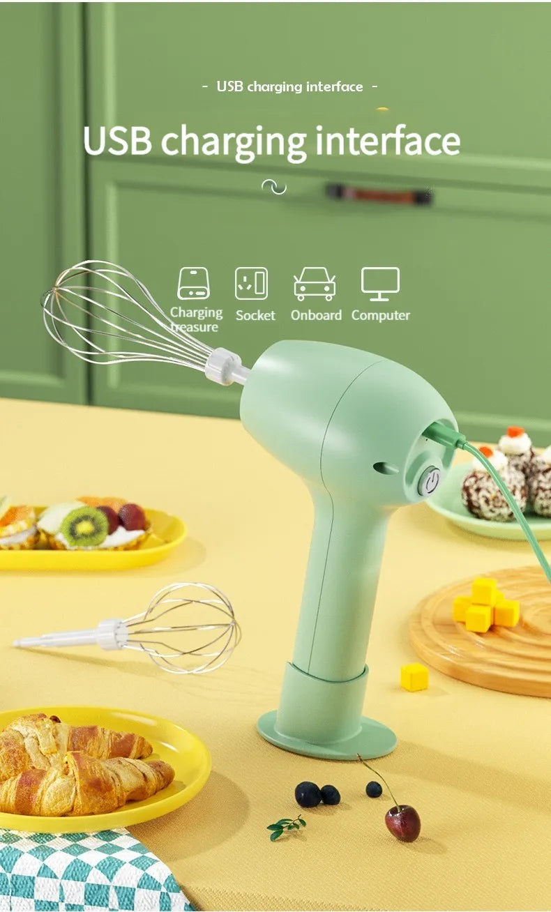 USB Charging Wireless Automatic 3 Speed Hand Food Mixer.