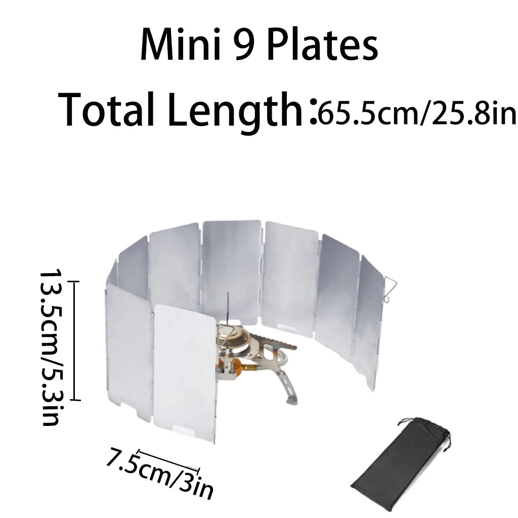 Foldable Aluminum Outdoor Cooking Wind Screen with Storage Bag for Camping