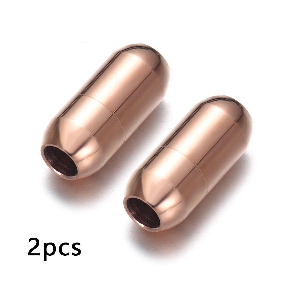 2-4Pcs Stainless Steel 3mm-8mm Magnetic Clasp For Making Necklaces OR Bracelets Of Leather Cords.