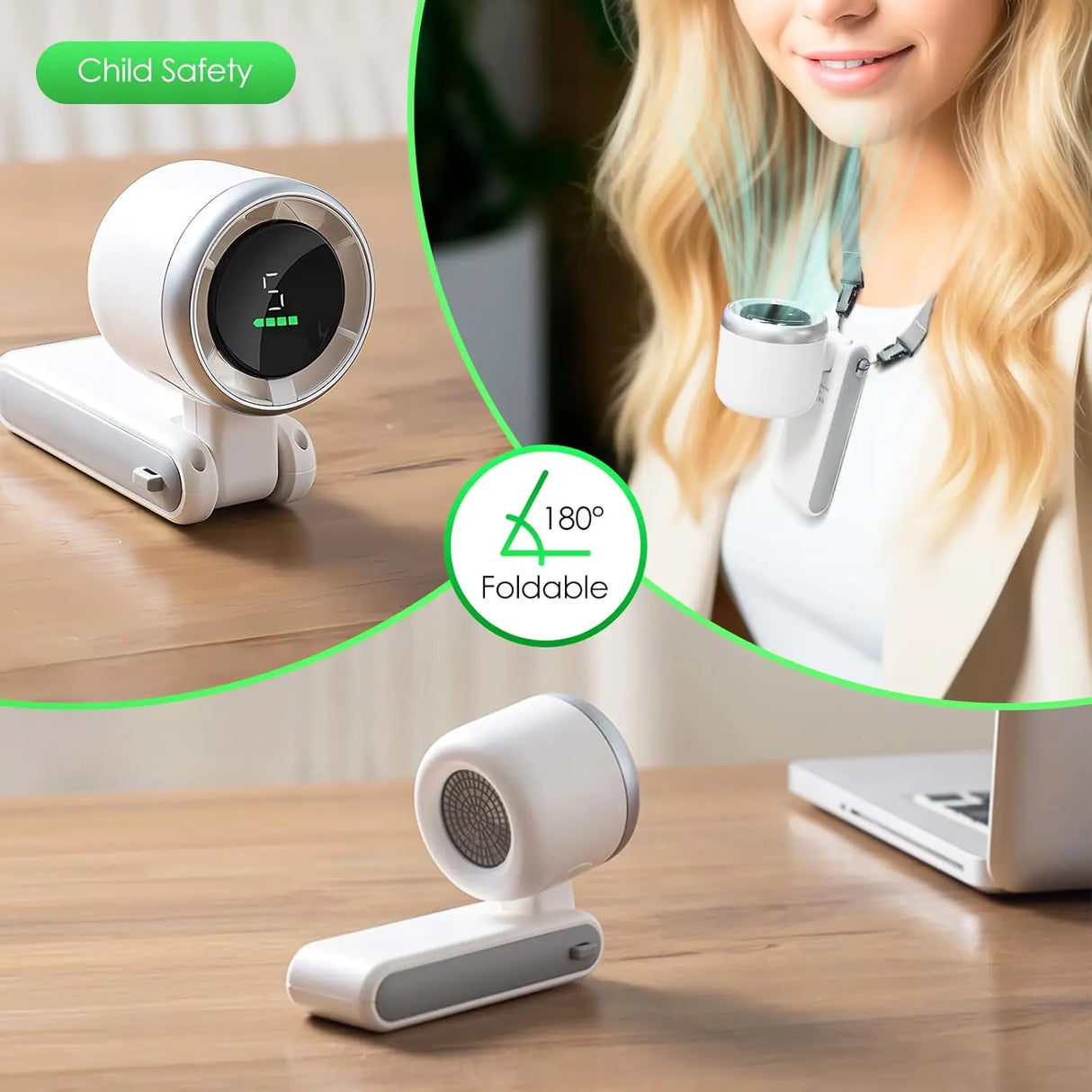USB Charging Mini Handheld High-speed Digital Display Fan