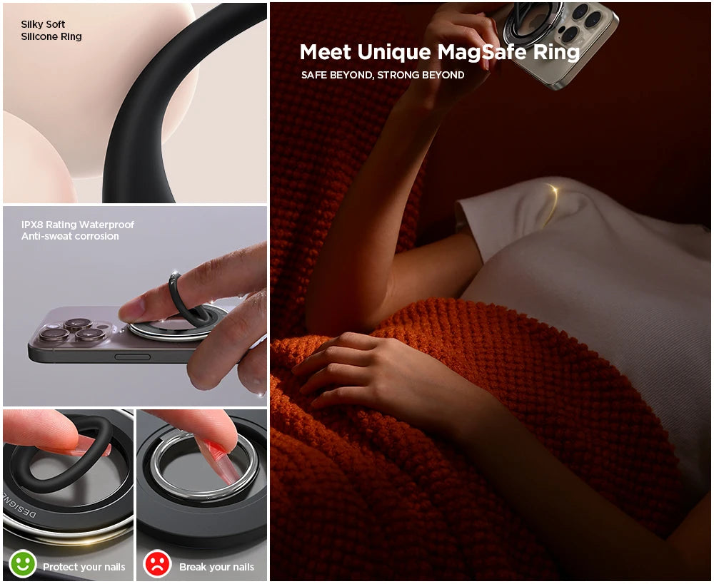 Joyroom Silicone Magnetic Grip Holder/Stand For iPhone 15 14 13 Pro Max