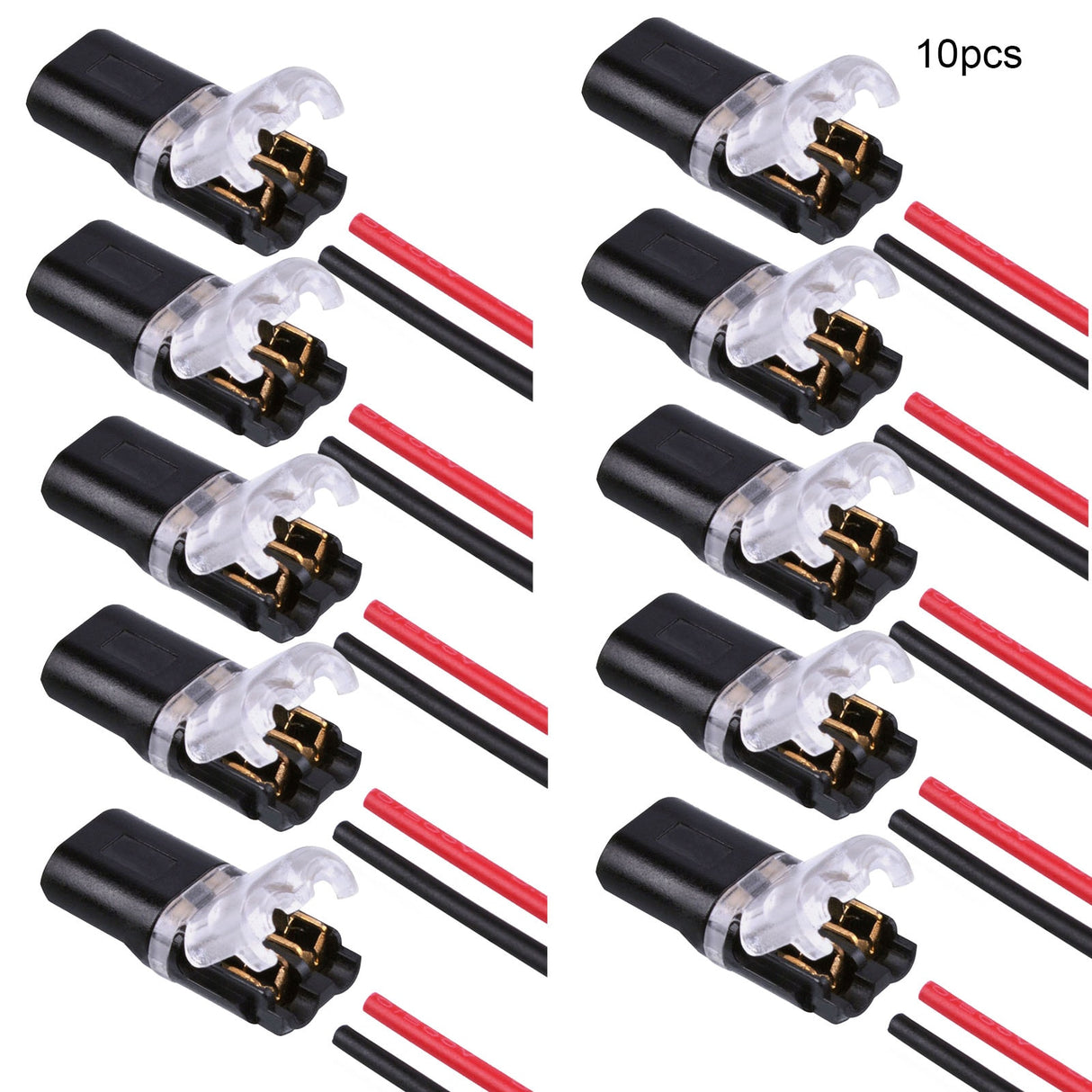 10pcs Double-Wire Plug-In Connector With Locking Buckle H-type Solderless Quick Terminal Block.