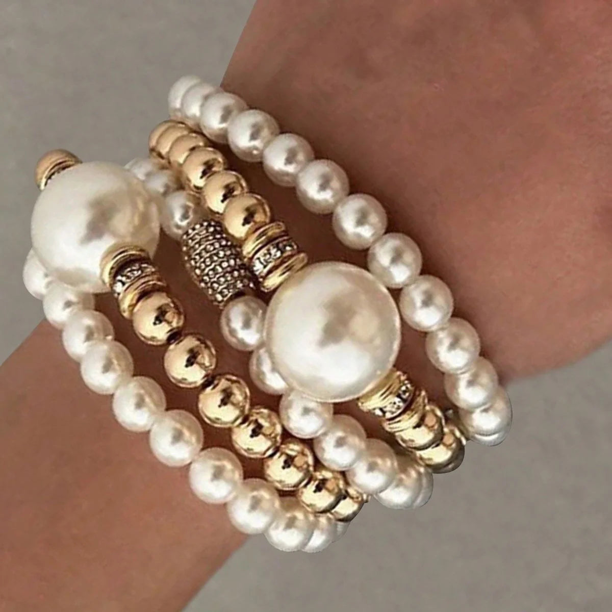 Bohemia Minimalist Faux Pearl Elastic Bracelet
