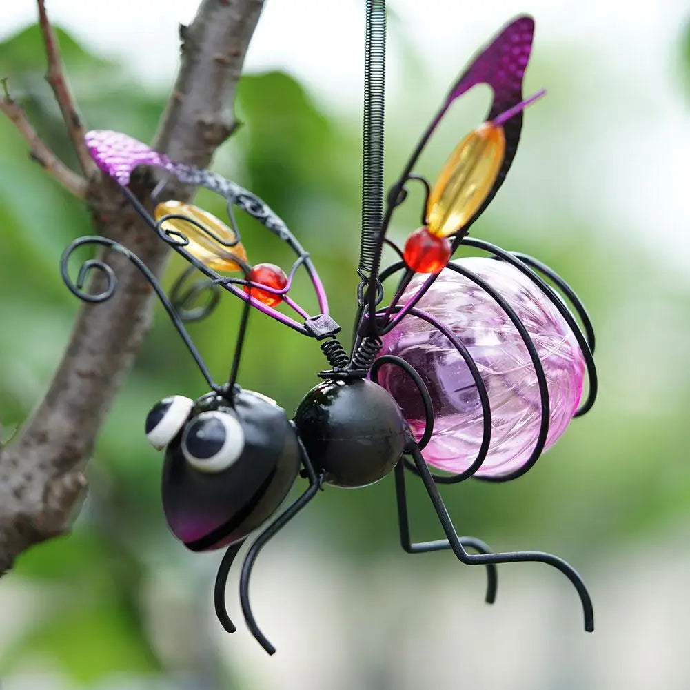 Solar LED Iron  Waterproof Hanging  Insect Tree Ornament