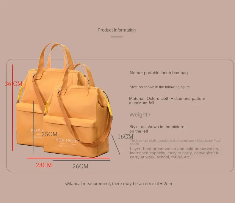 Large Waterproof Insulated Lunch Bag