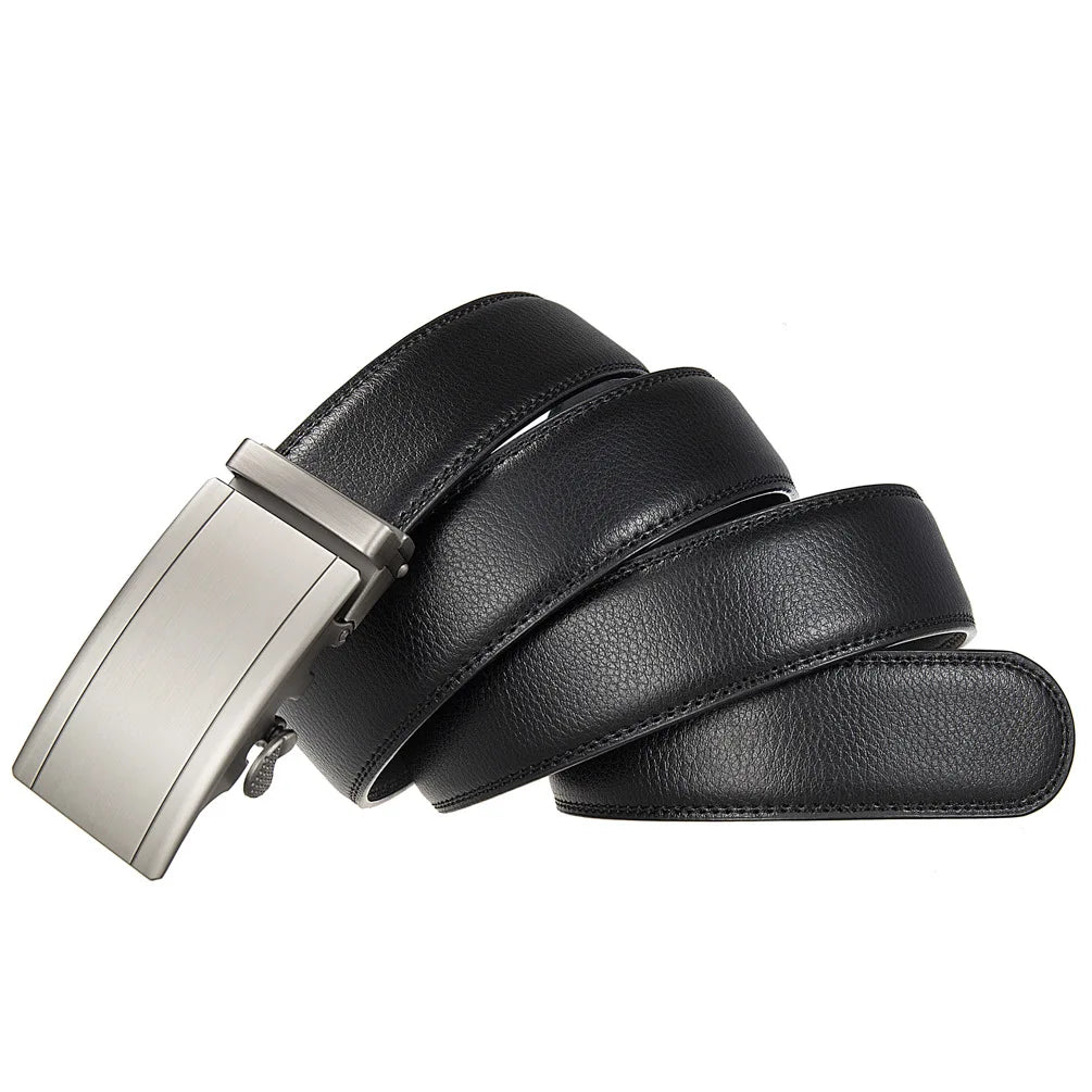 Men's Leather Belt With Automatic Buckle
