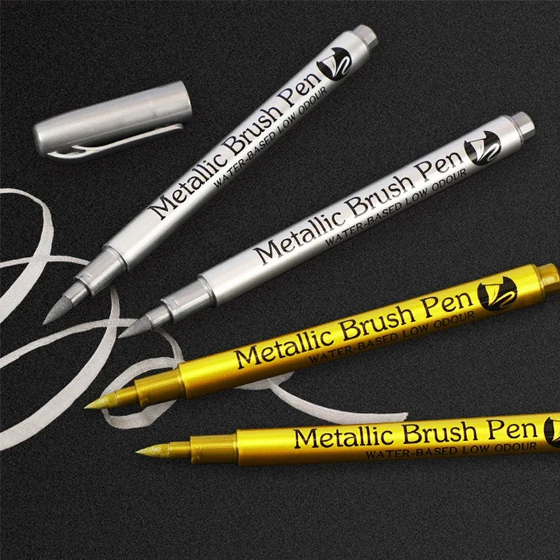 Gold Or Silver 2/1Pc  Metallic Permanent Art Marker
