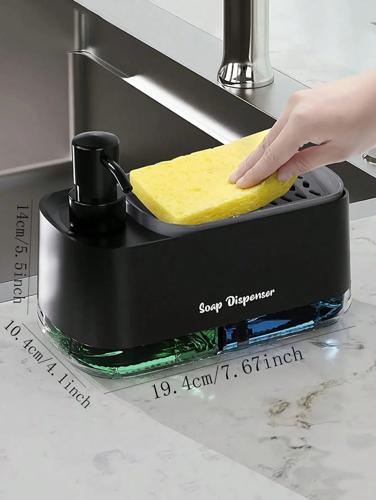 Dish Soap Dispenser with Sponge For Kitchen's