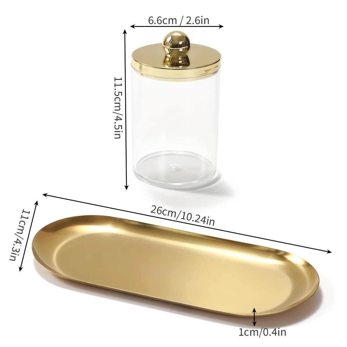 2/3pcs Acrylic Bathroom Canister Sets With Vanity Tray