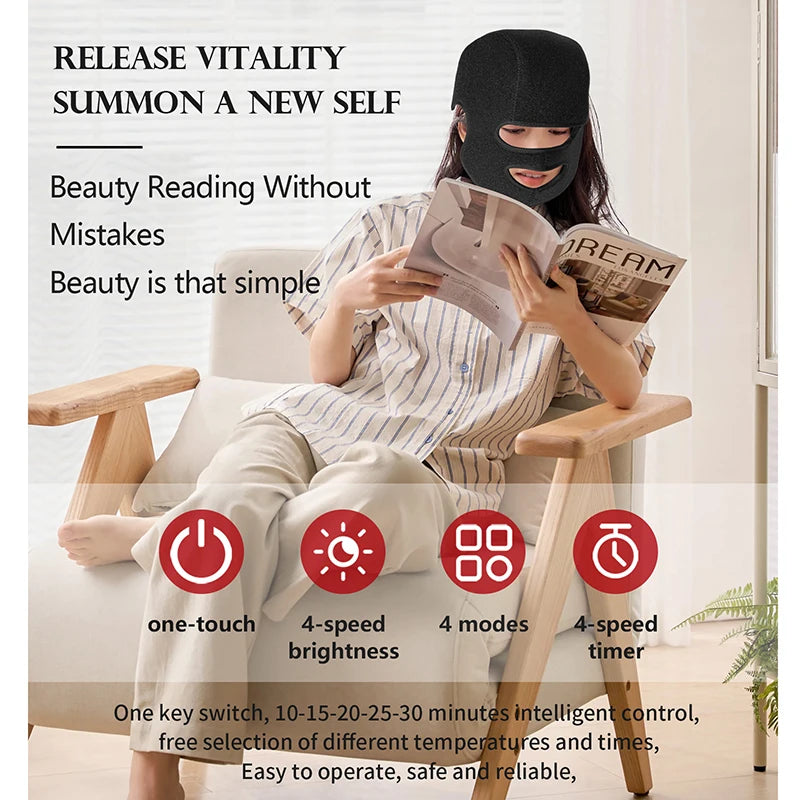 NEW 186 LED's Hat & Face Red Light Therapy For Hair Loss And Skin Rejuvenation