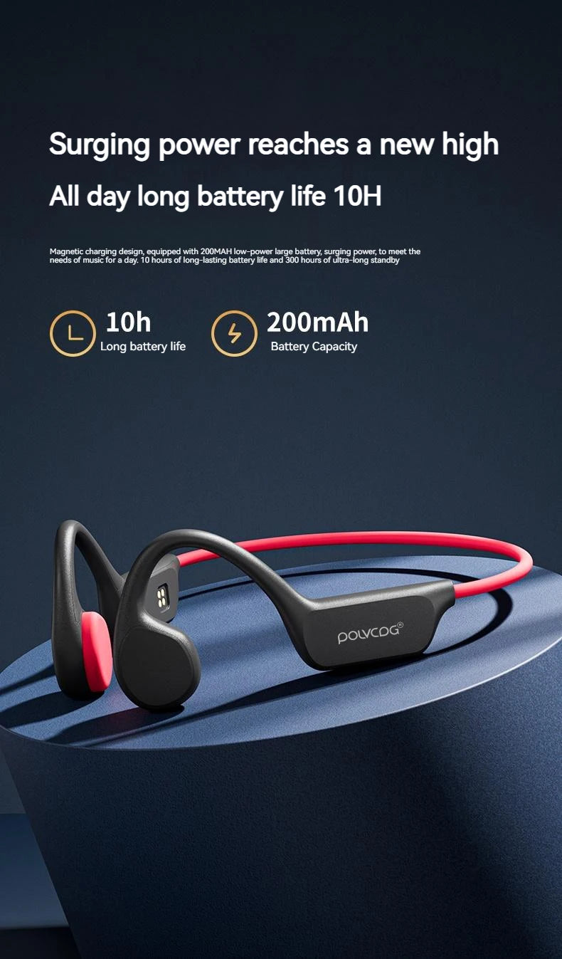 POLVCDG  Wireless/ Waterproof Bluetooth Bone Conduction Headset X7 IPX8 32GB Memory 5.3