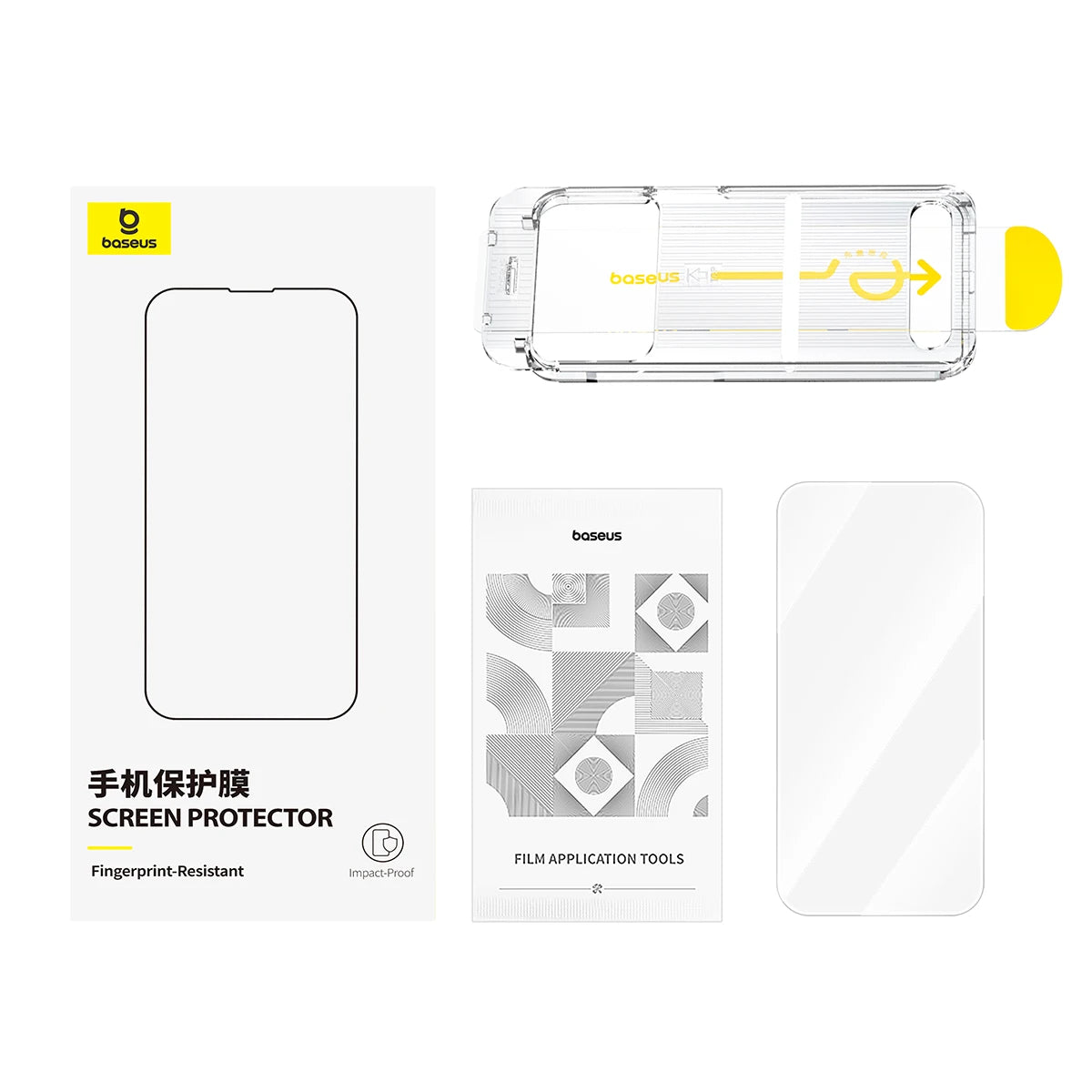 Baseus Full-View 0.3mm Tempered Glass Screen Protector For iPhone 13 14 15 16 17 Pro Max And iPhone 17 Air