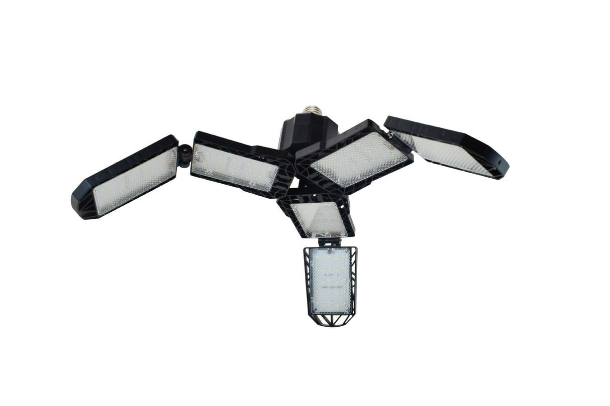 Led Garage Adjustable Ceiling Light With 12 Adjustable Panels. Great for Garage, Workshop and Warehouse.