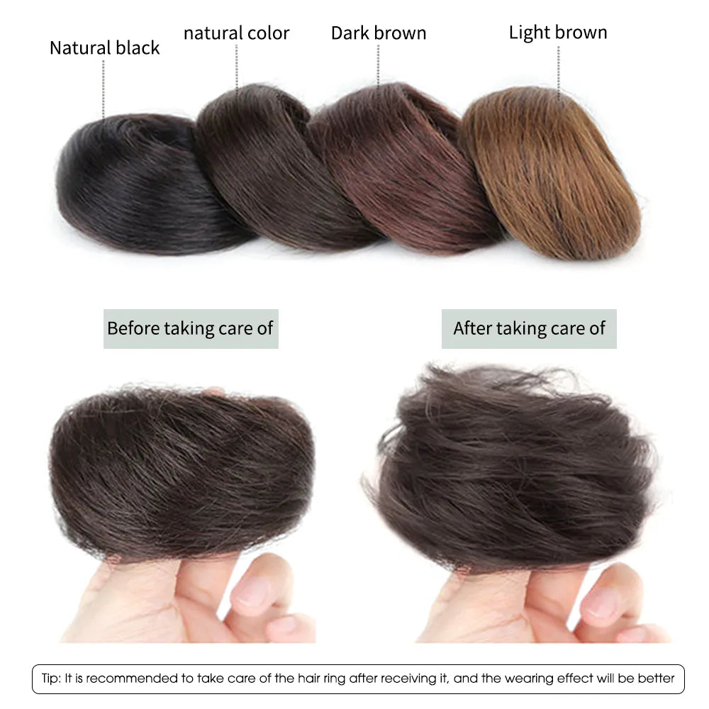 Seamless Synthetic Hair Ring Bun