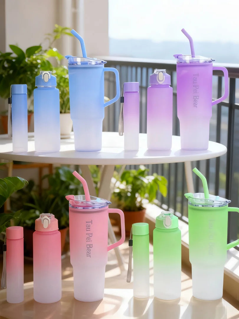 40oz Plastic 3 Piece Set Car Cup With Straw