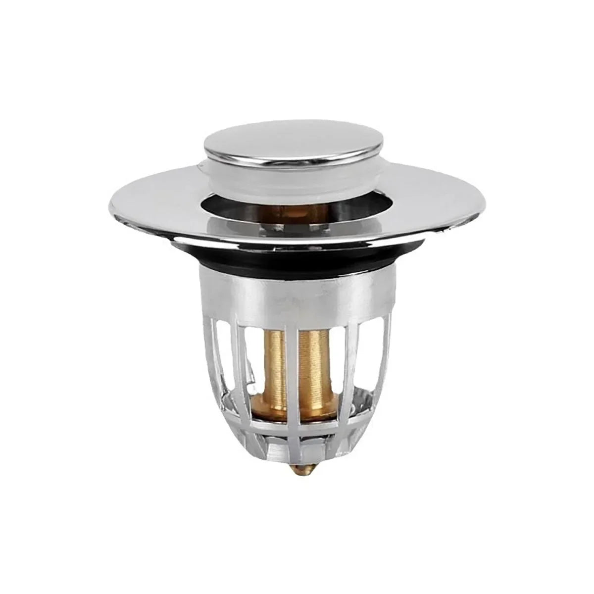 Universal Pop-up Chrome Drain Plug Sink Filter with Hair Catcher