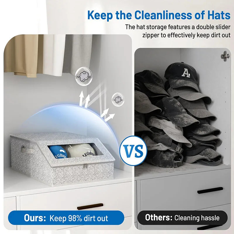 Dustproof Hat Organizer With Lid