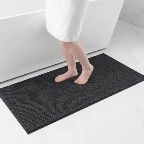 Kitinjoy Chenille Non-slip Washable Quick Drying Bath Mat