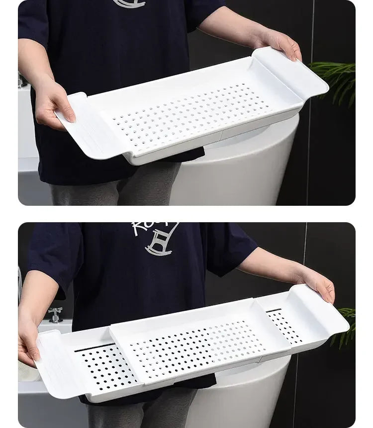 Extendable Bathtub Organizer Shelf