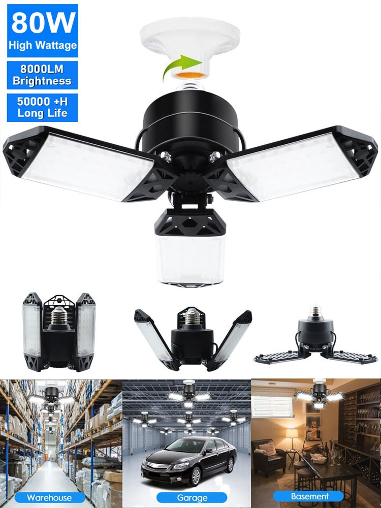 LED 3/5/6/10/12 Adjustable Basement/Storage/Warehouse Lighting With Panels E26/E27.