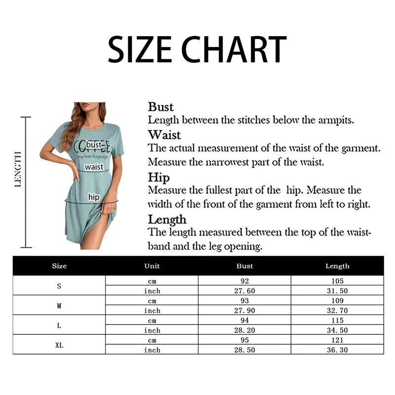 Women's Short Sleeve Printed Nightdress.