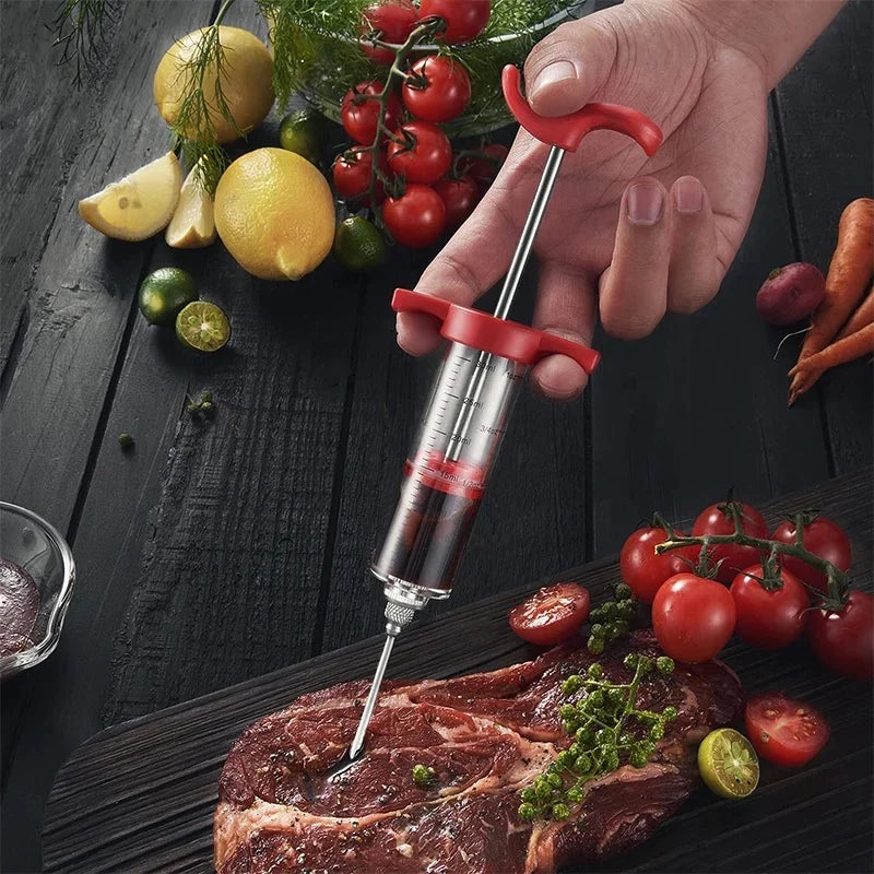 Meat Syringe With 3 Marinade Injector Needles For Chicken Or Turkeys