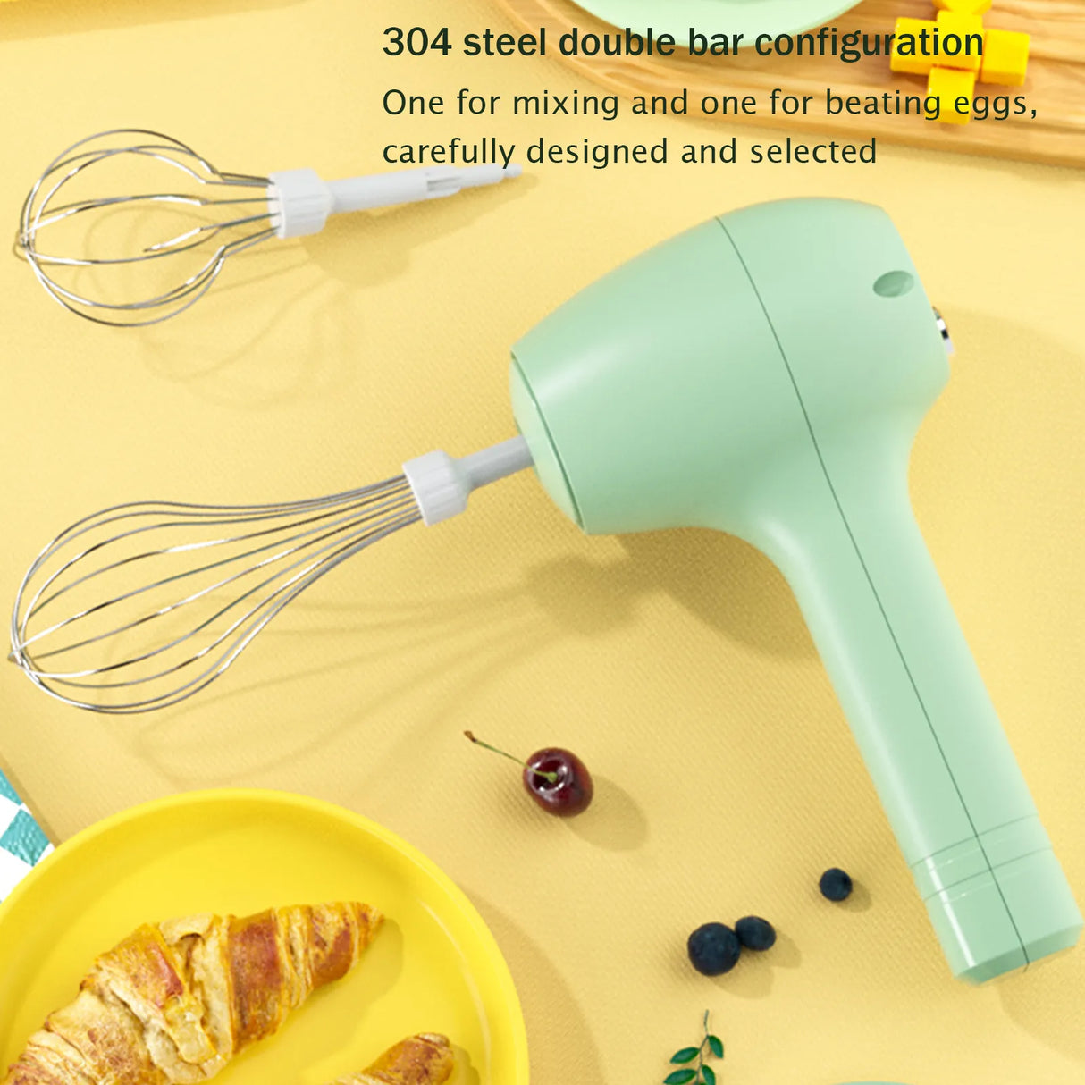 USB Charging Wireless Automatic 3 Speed Hand Food Mixer.
