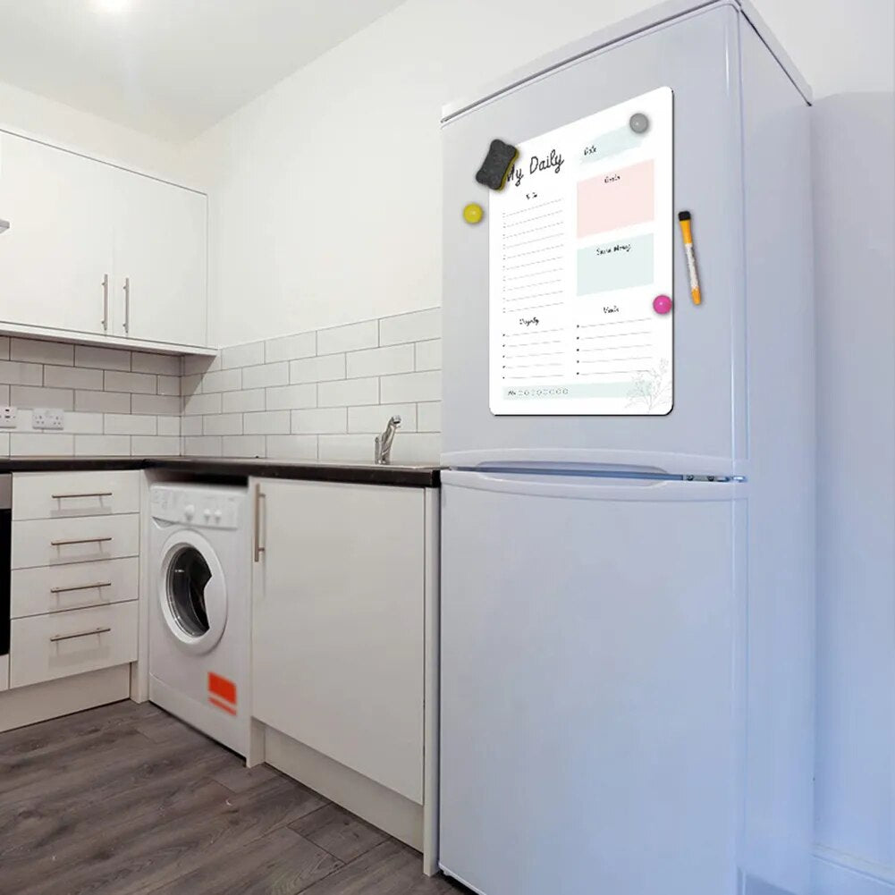 Dry Erase Magnetic Daily, Weekly, OR Monthly Whiteboard Planner For The Refrigerators.