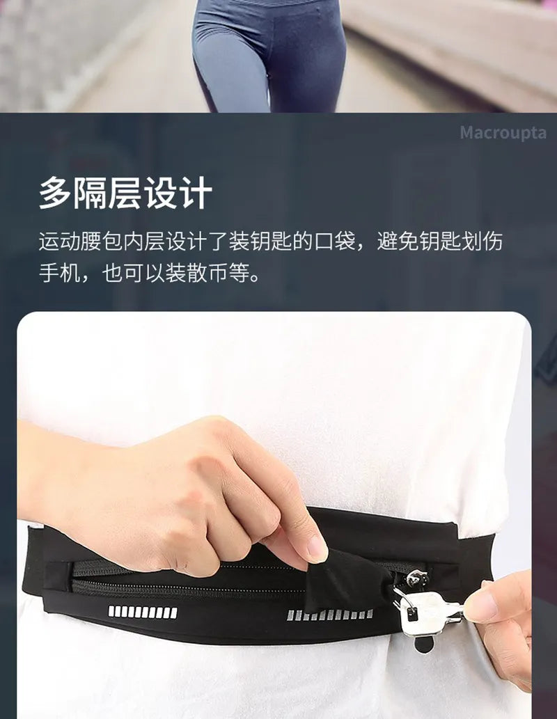 Waterproof Waist Running Belt For Phone, Money Or Keys