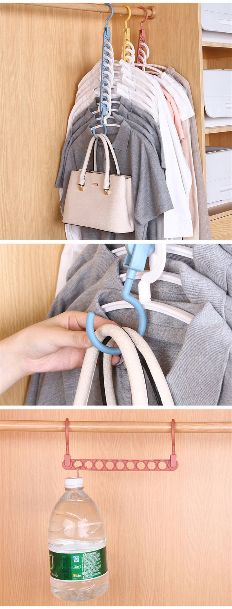 Plastic multi-port support hangers for Clothes.